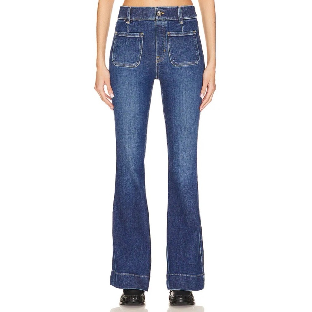 SPANX Authentic Blue Flare Jeans With Patch Pockets (TALL) - Picture 4 of 6